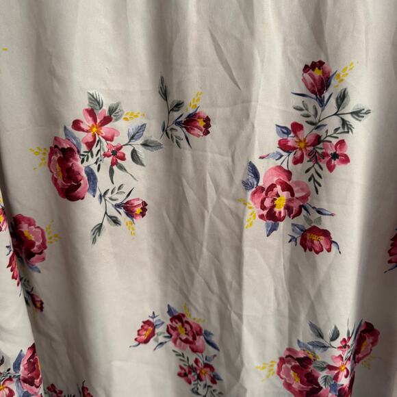 Torrid Floral Print Georgette Keyhole Blouse White Pullover Short Sleeve Sz 2X - Picture 6 of 9